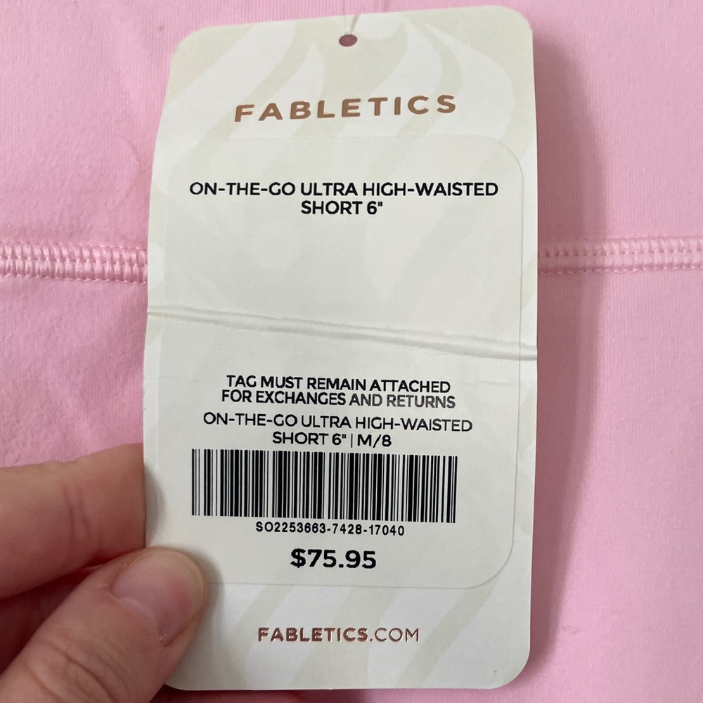 Fabletics High Waist On the Go 6” Pink Shorts - Picture 2 of 6